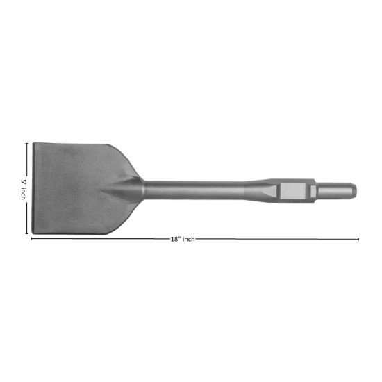 5"X 18" Asphalt Cutter tile Scraper Chisel for 11/8" Hex Shank